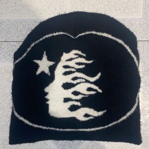 Black and White Graphic Beanie Hellstar